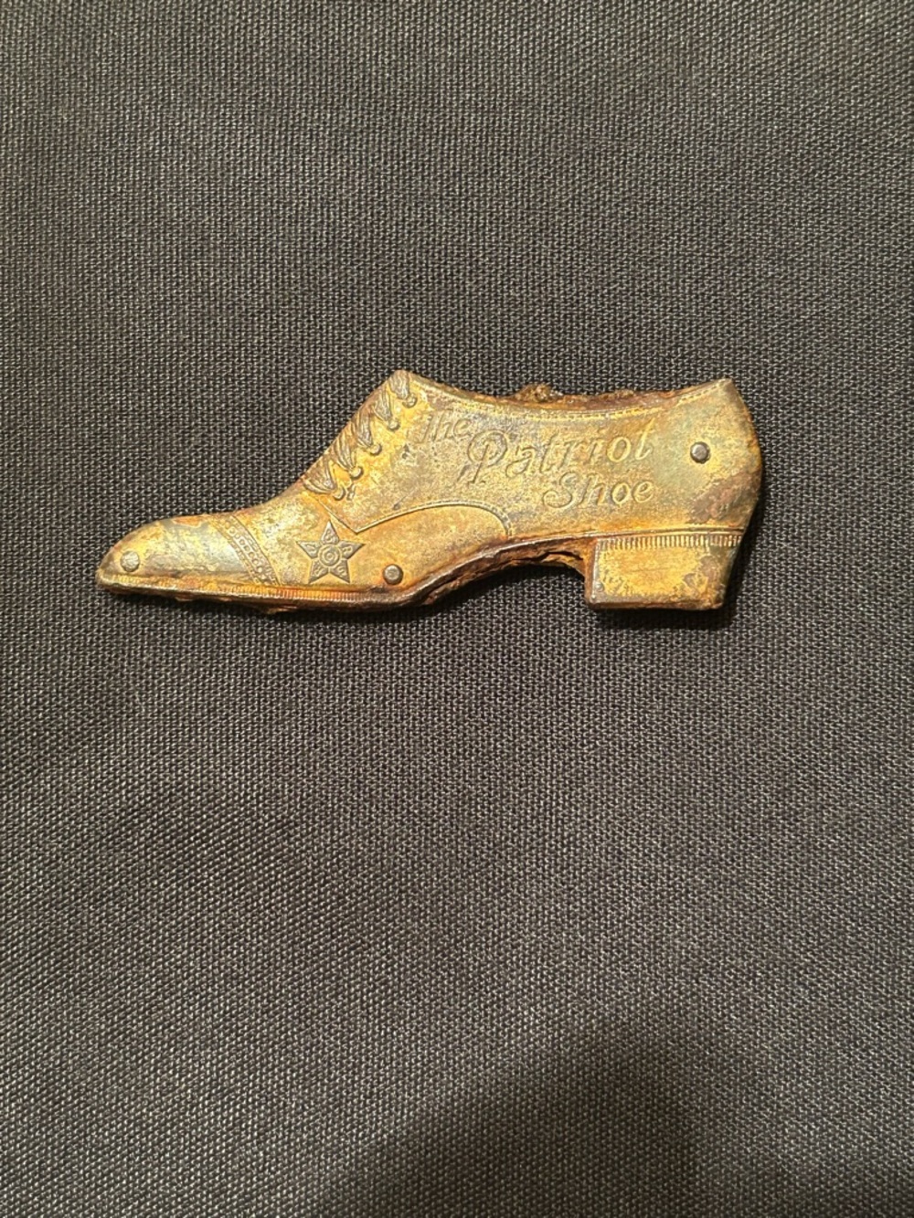 RJ & RS "The Patriot Shoe" Figural Pocket Advertising Knife Early 1900s Antique